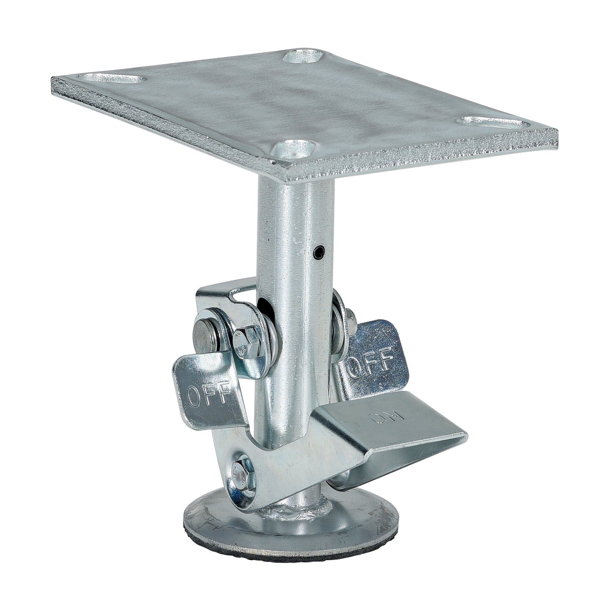 Vestil Steel Top Mount Floor Lock - 7in. to 8in. Height, Spring-Loaded Pad, Silver, Model# FL-LK-6EH